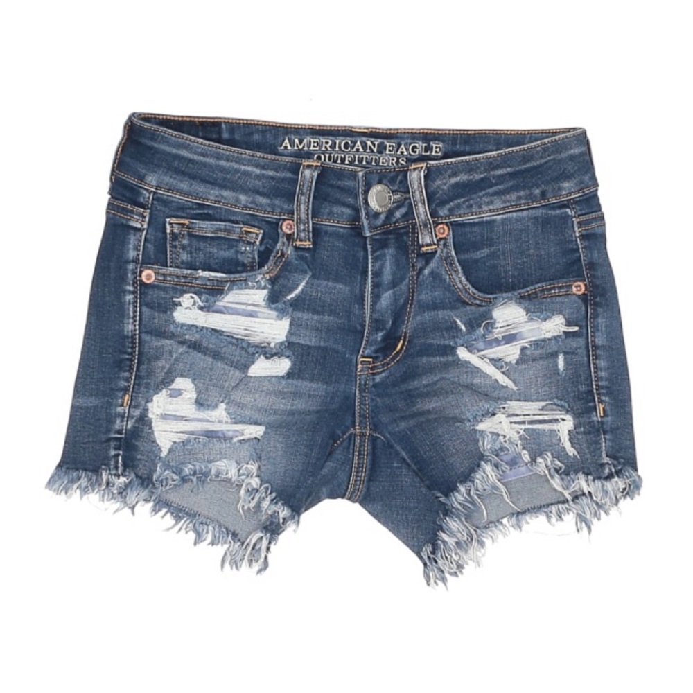 American Eagle Distressed Denim Jean Cut Off Short